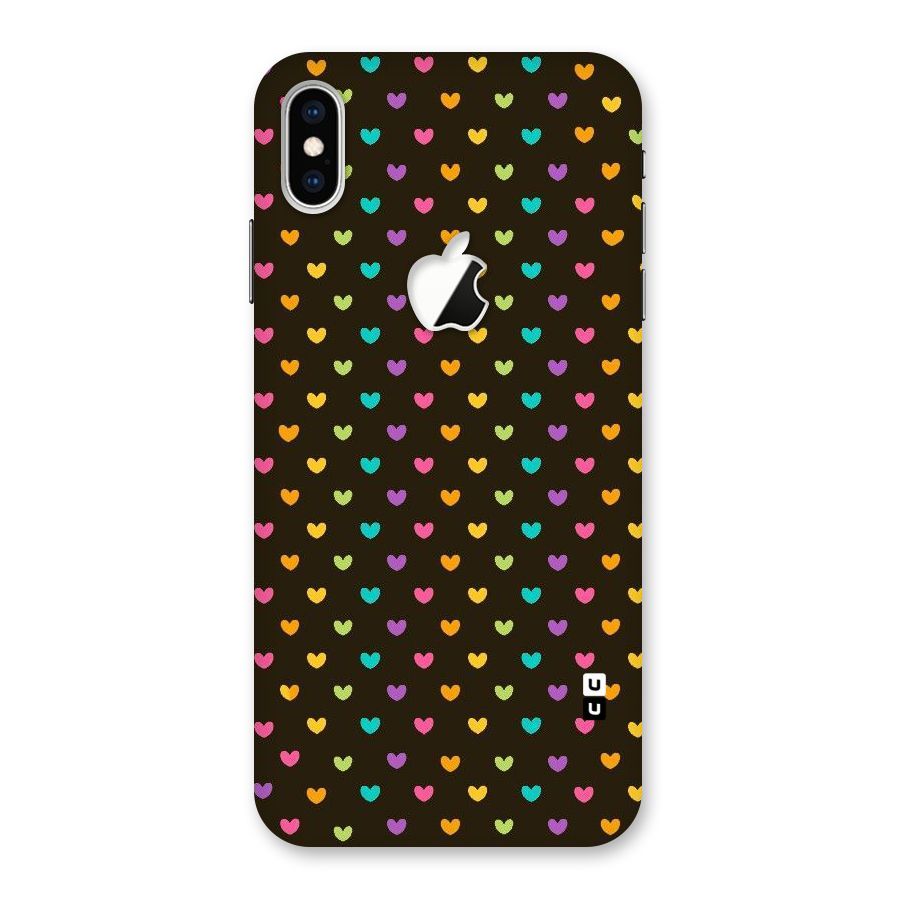 Rainbow Hearts Back Case for iPhone XS Max Apple Cut