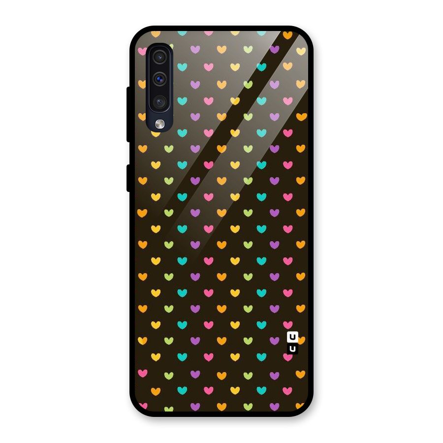 Rainbow Hearts Glass Back Case for Galaxy A30s