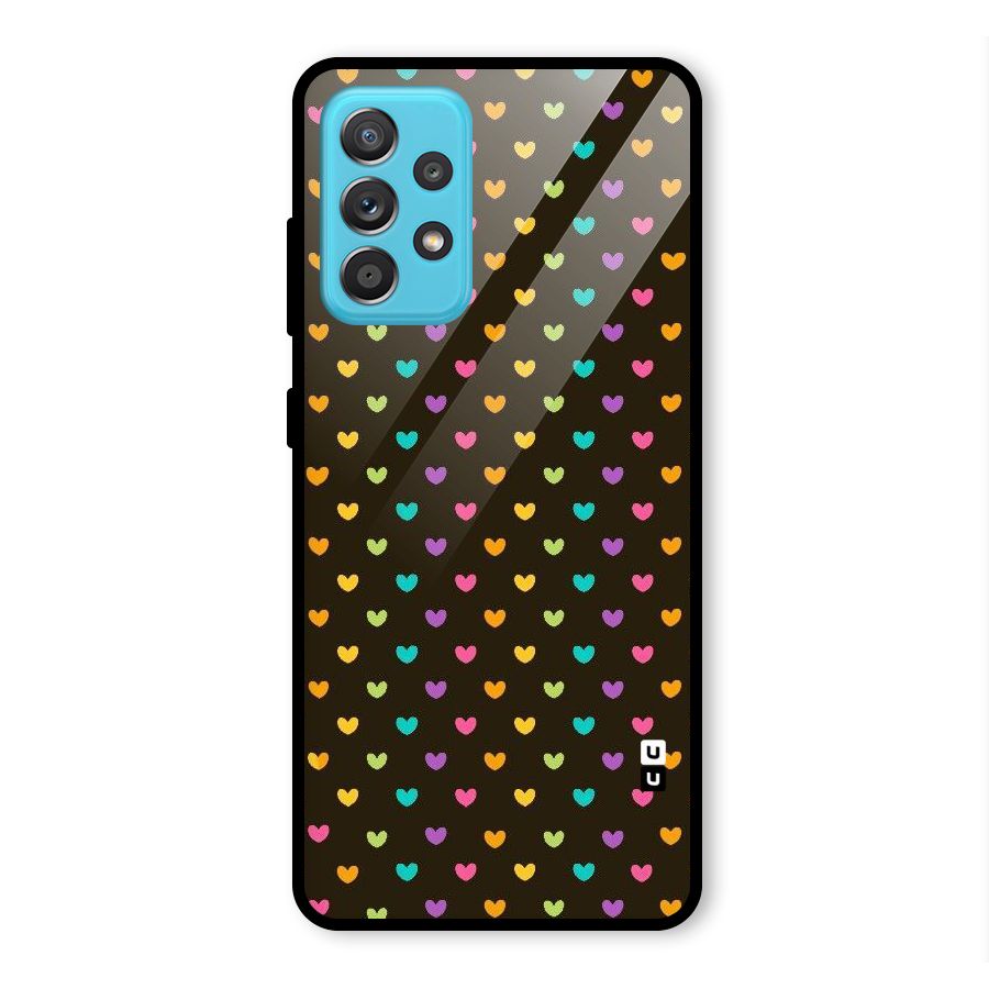 Rainbow Hearts Glass Back Case for Galaxy A52