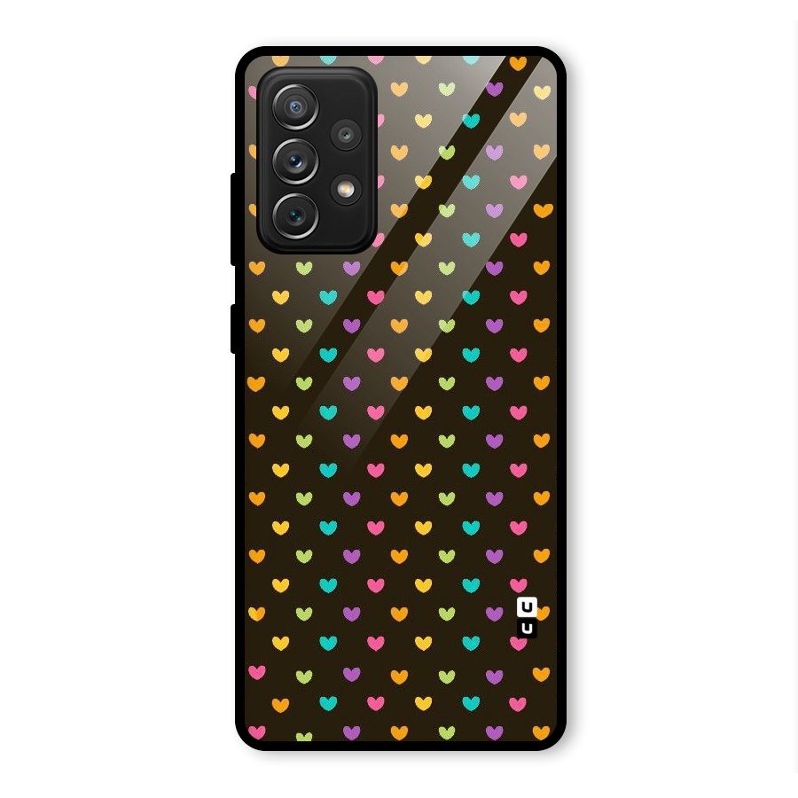 Rainbow Hearts Glass Back Case for Galaxy A72