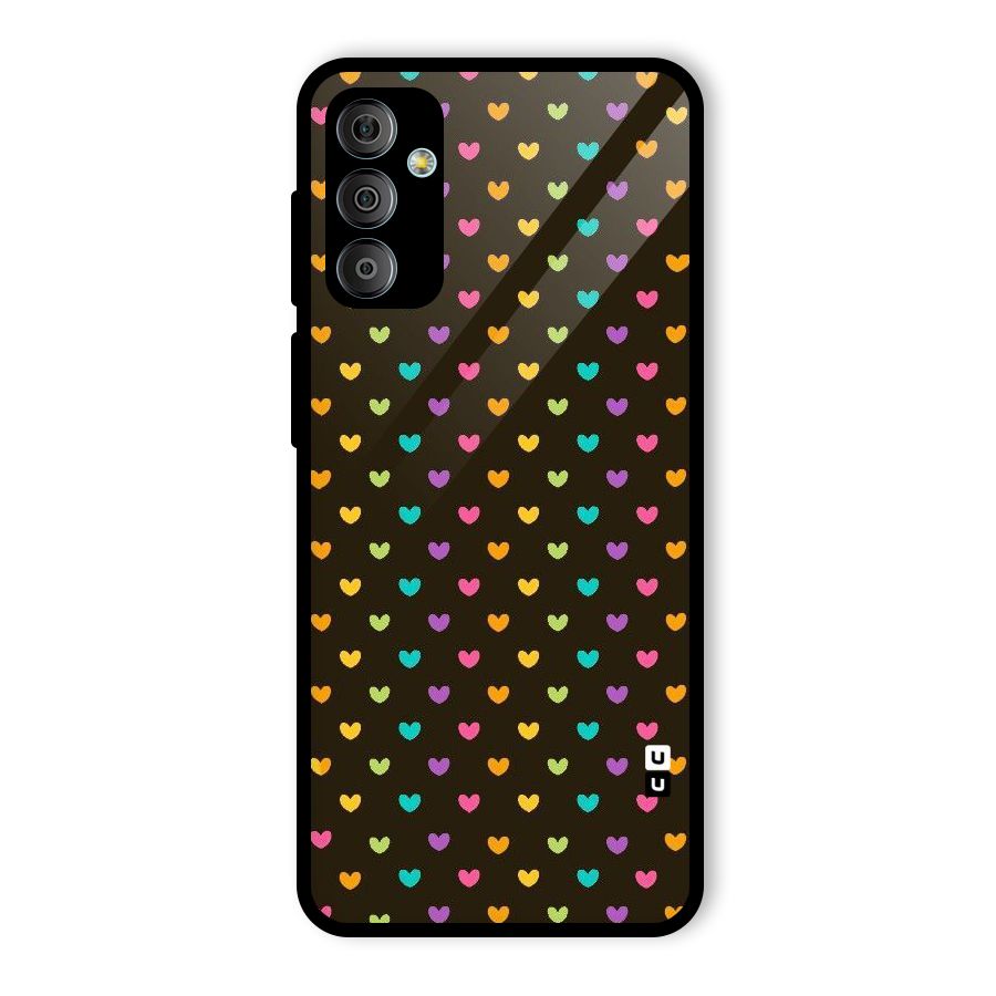 Rainbow Hearts Glass Back Case for Galaxy F23