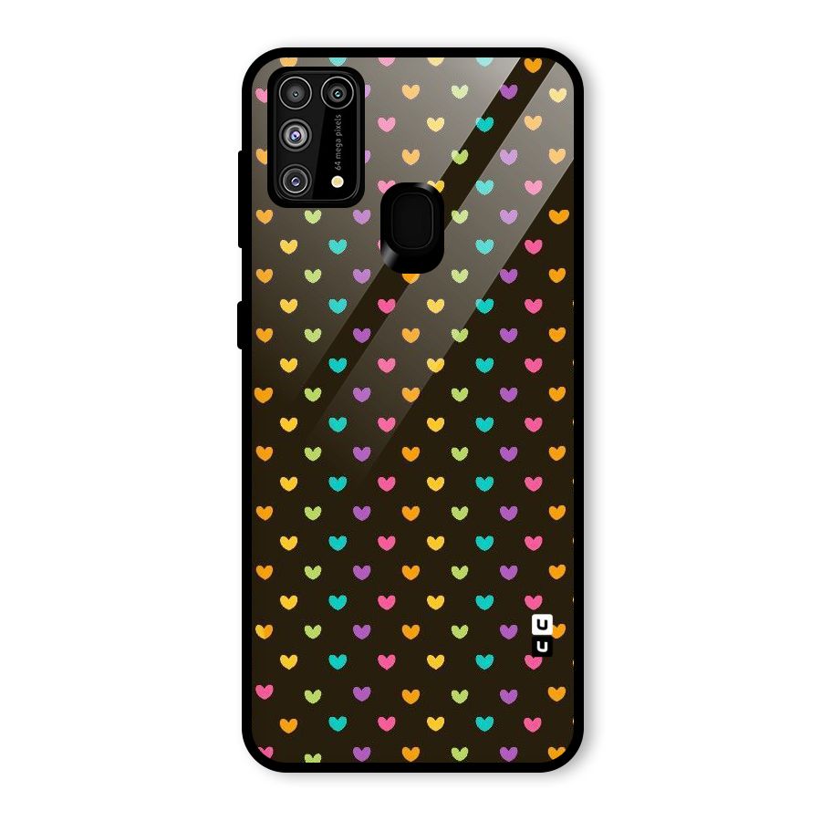 Rainbow Hearts Glass Back Case for Galaxy F41