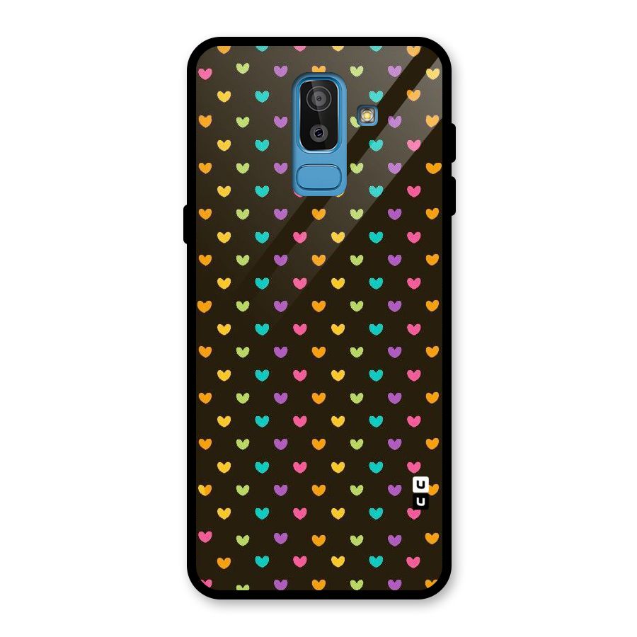 Rainbow Hearts Glass Back Case for Galaxy J8