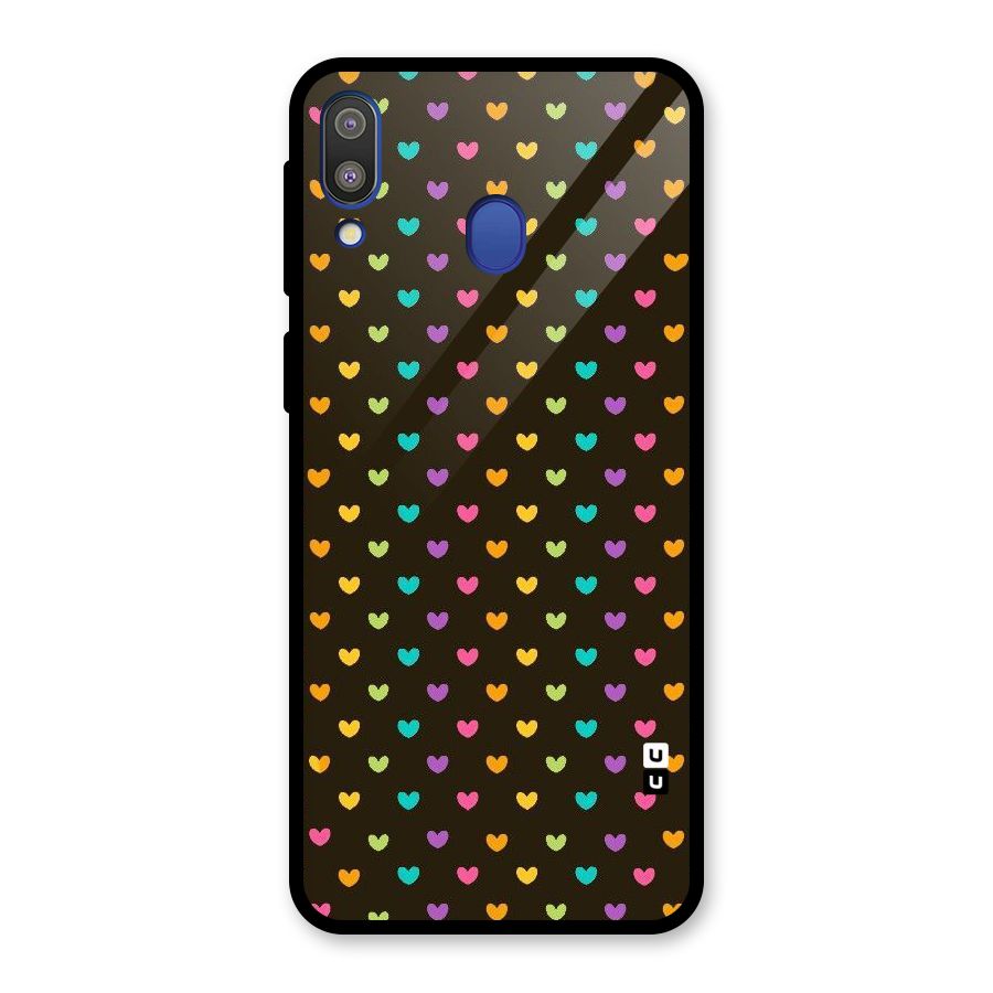 Rainbow Hearts Glass Back Case for Galaxy M20
