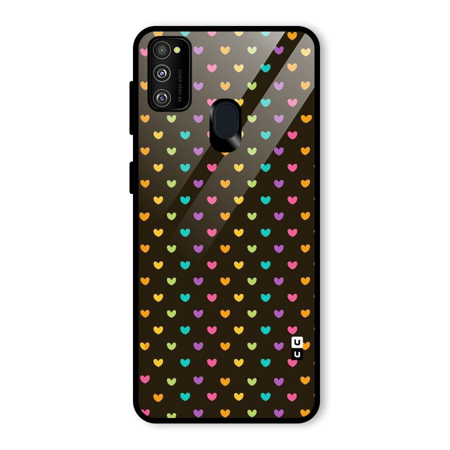 Rainbow Hearts Glass Back Case for Galaxy M30s