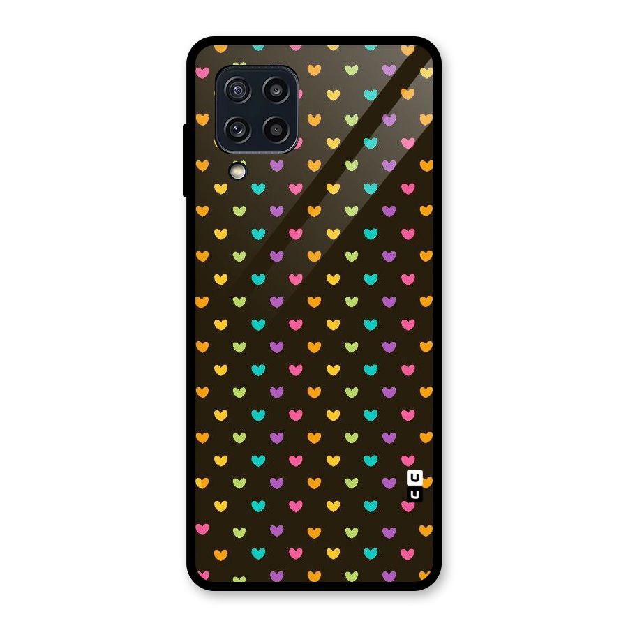 Rainbow Hearts Glass Back Case for Galaxy M32