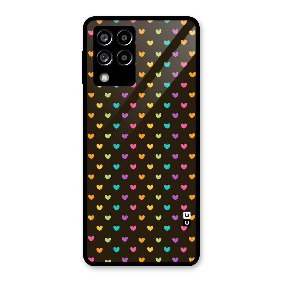 Rainbow Hearts Glass Back Case for Galaxy M53 5G