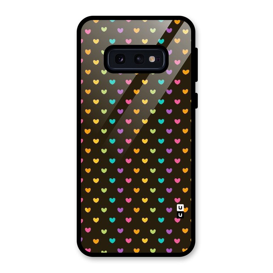 Rainbow Hearts Glass Back Case for Galaxy S10e