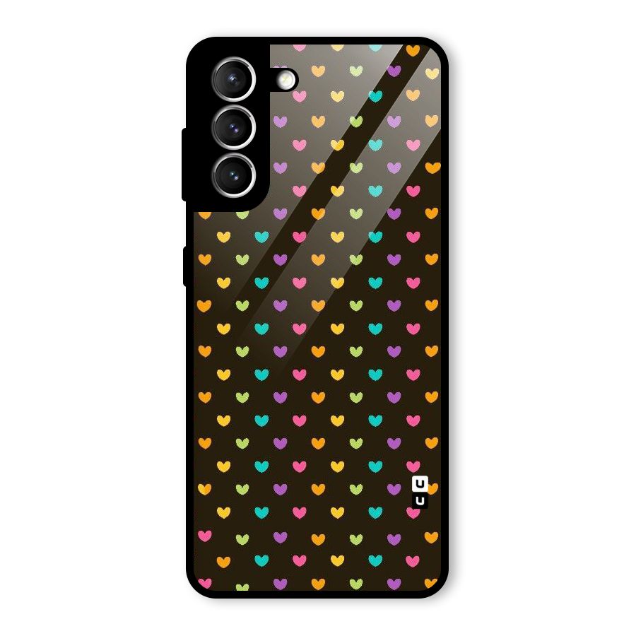 Rainbow Hearts Glass Back Case for Galaxy S21 5G