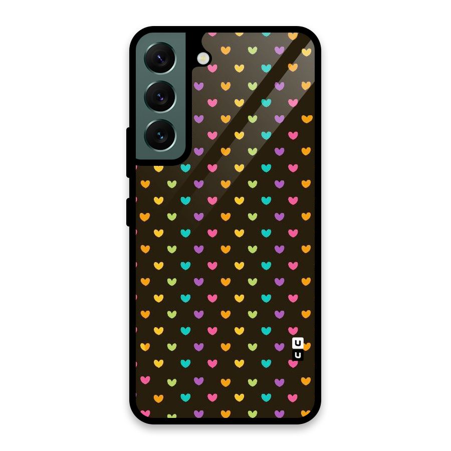 Rainbow Hearts Glass Back Case for Galaxy S22 5G