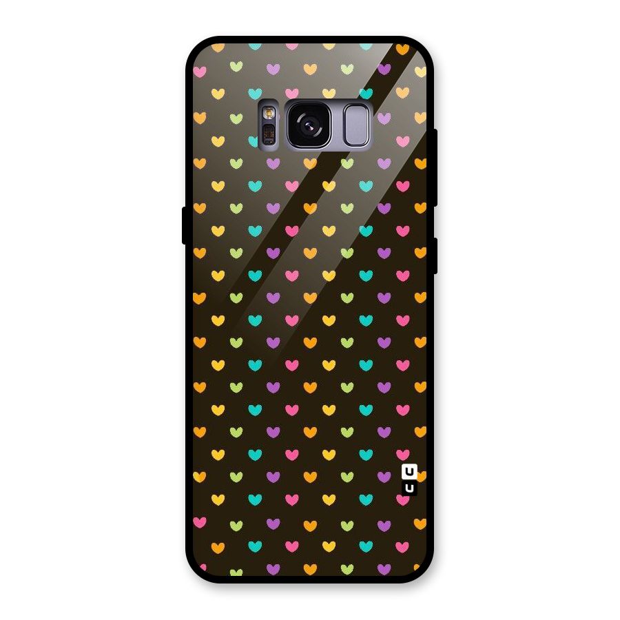 Rainbow Hearts Glass Back Case for Galaxy S8
