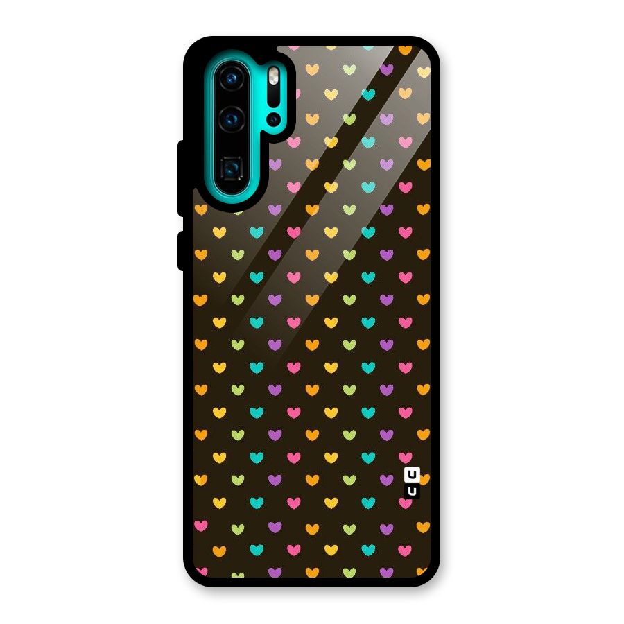 Rainbow Hearts Glass Back Case for Huawei P30 Pro