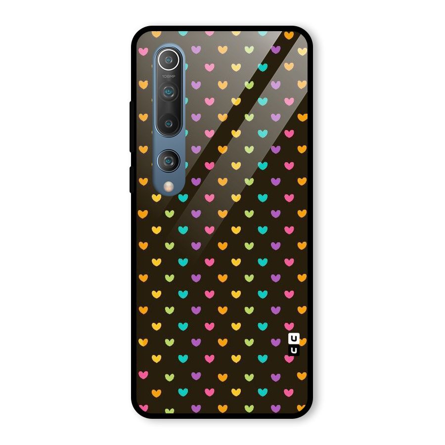 Rainbow Hearts Glass Back Case for Mi 10
