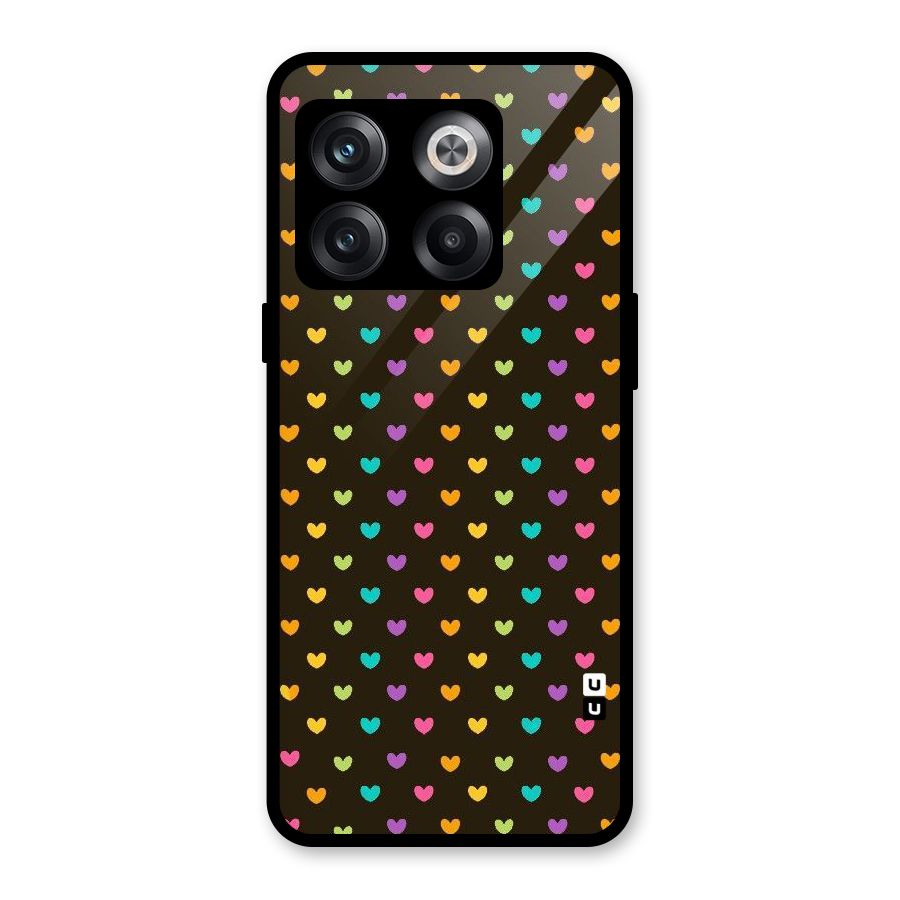 Rainbow Hearts Glass Back Case for OnePlus 10T