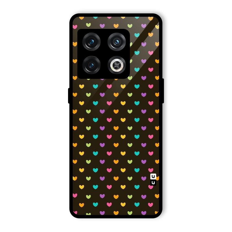 Rainbow Hearts Glass Back Case for OnePlus 10 Pro 5G