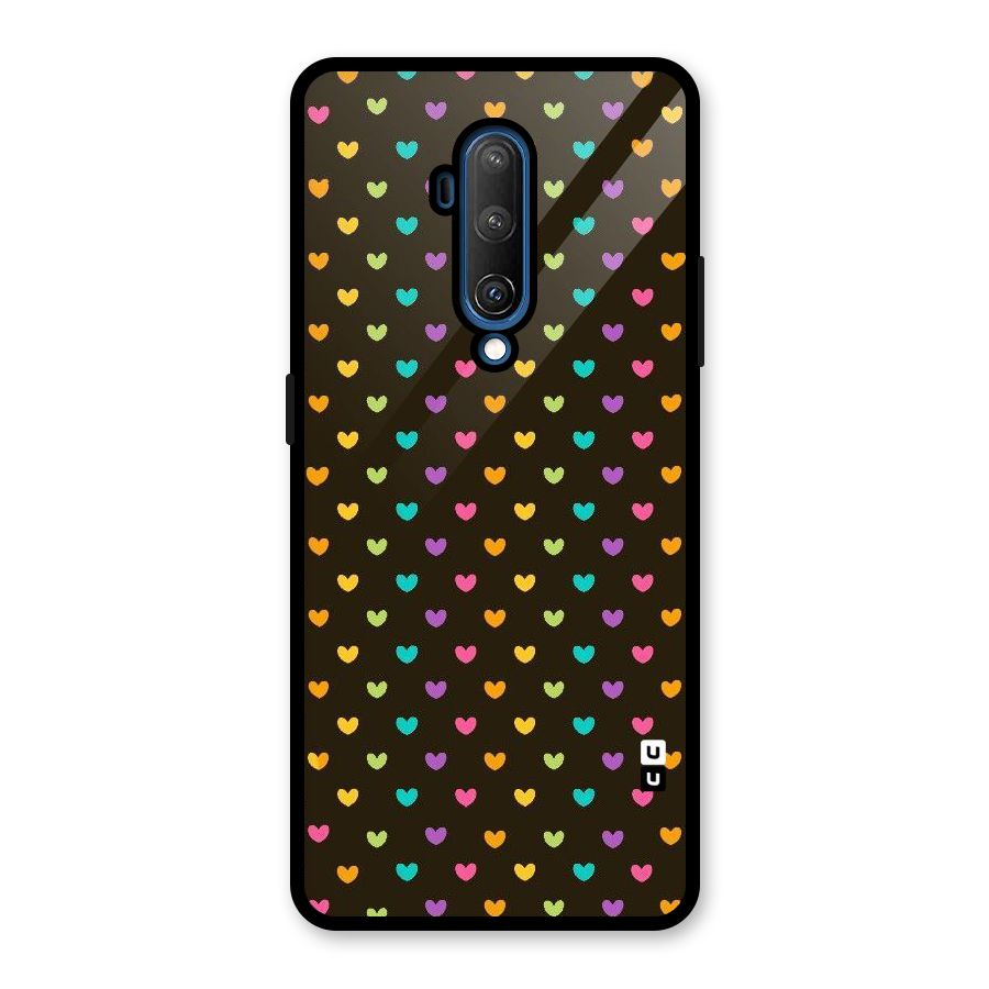 Rainbow Hearts Glass Back Case for OnePlus 7T Pro