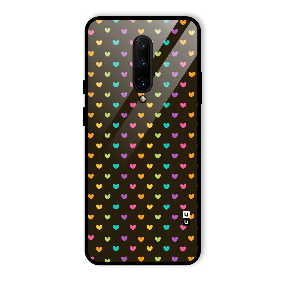 Rainbow Hearts Glass Back Case for OnePlus 7 Pro