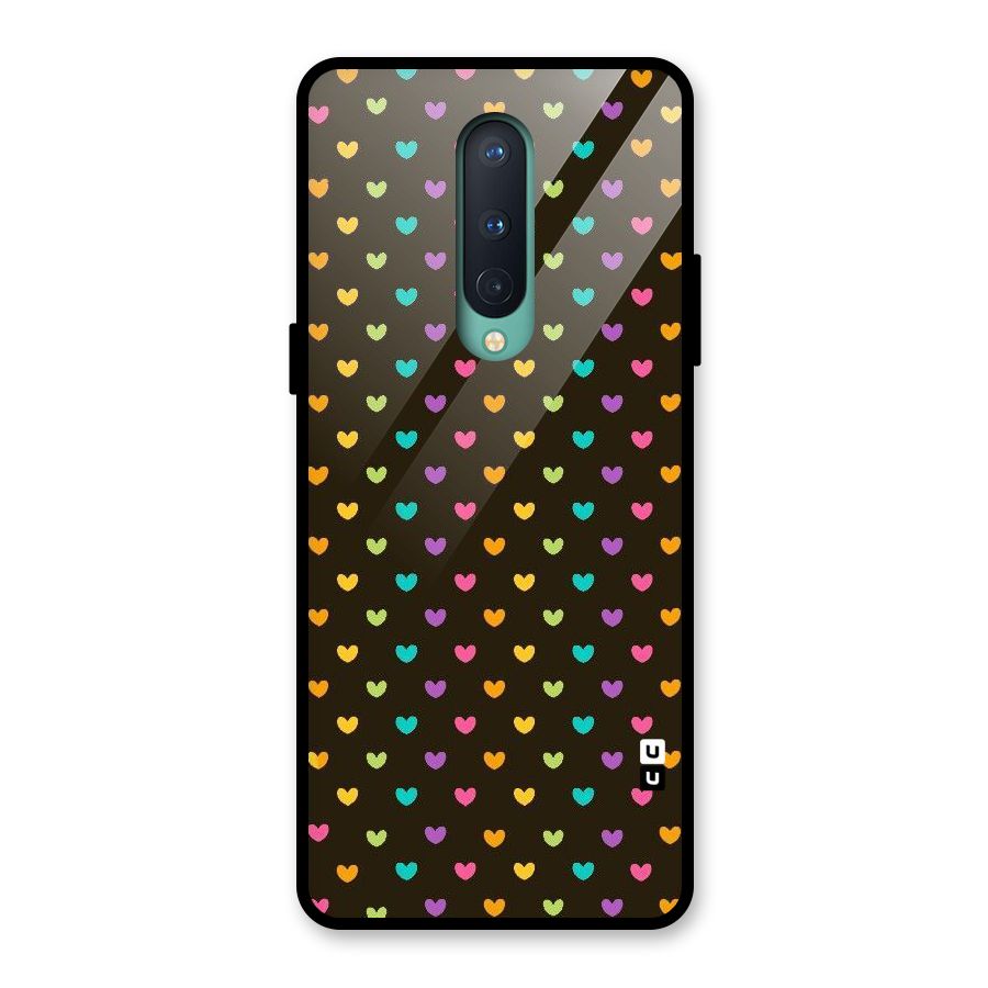 Rainbow Hearts Glass Back Case for OnePlus 8
