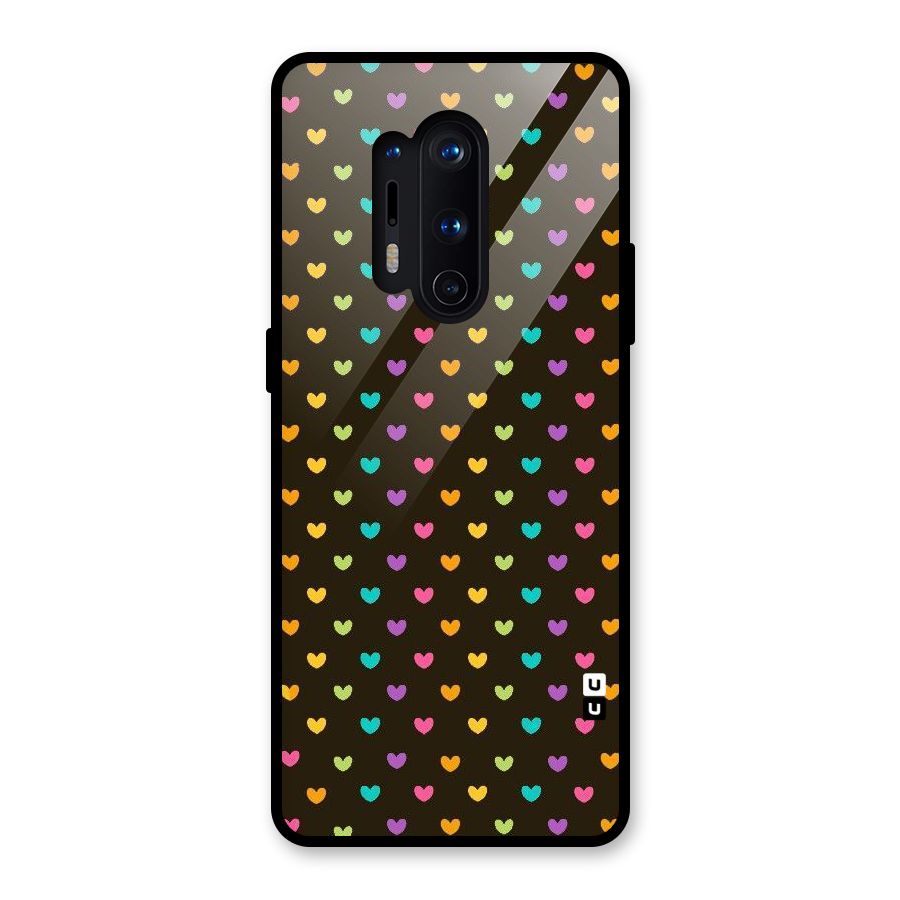Rainbow Hearts Glass Back Case for OnePlus 8 Pro