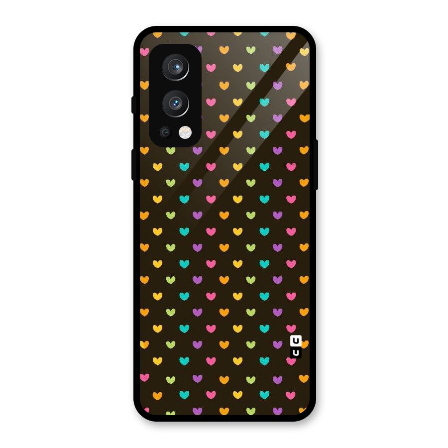Rainbow Hearts Glass Back Case for OnePlus Nord 2 5G