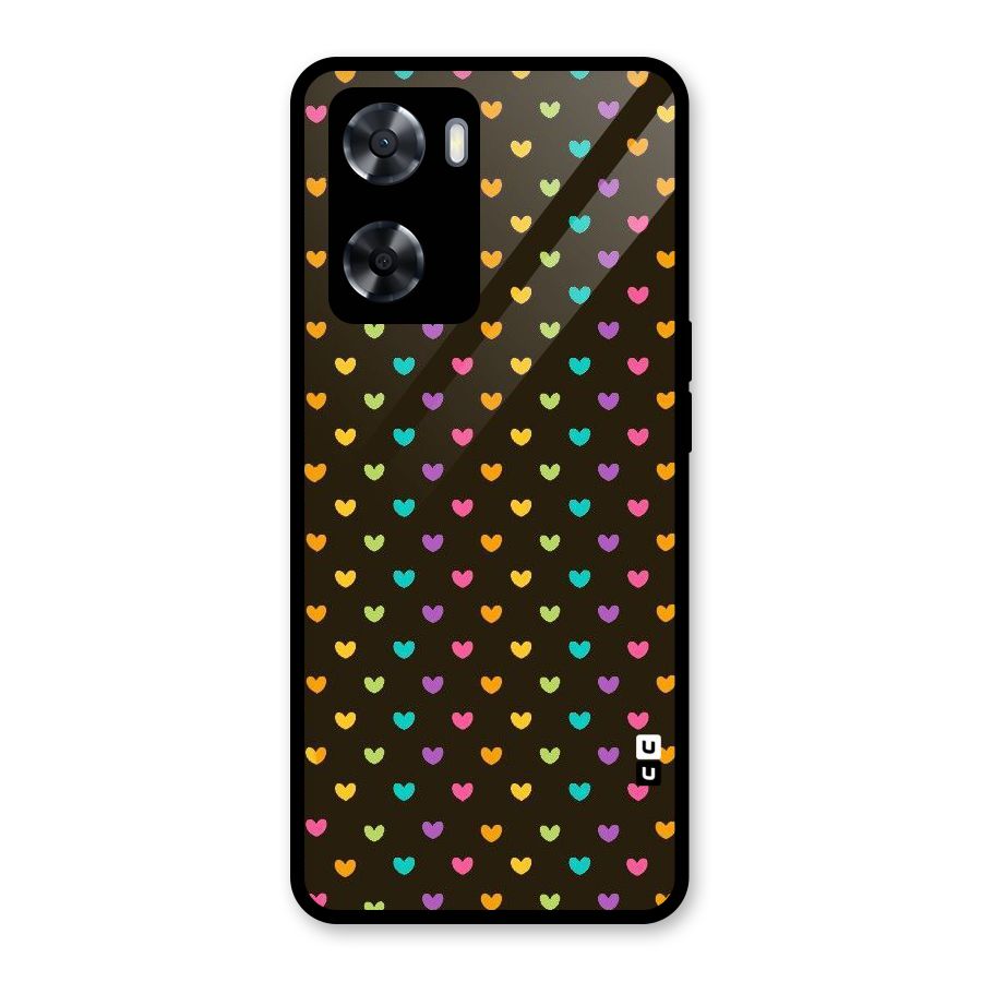 Rainbow Hearts Glass Back Case for Oppo A57 2022