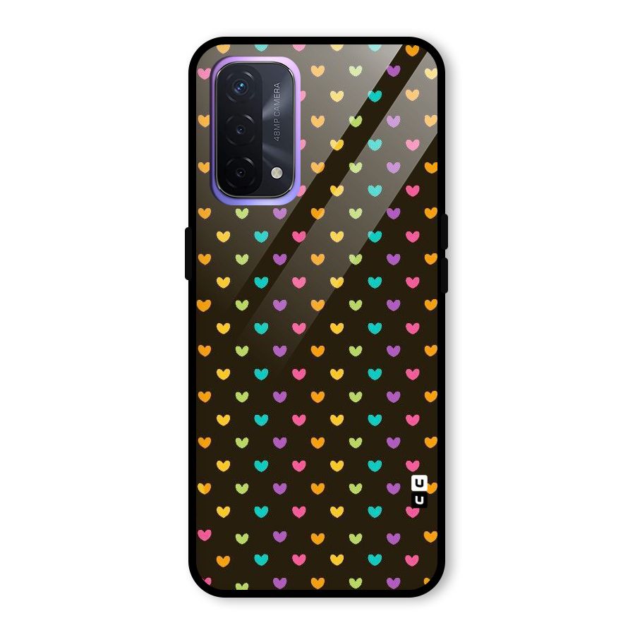 Rainbow Hearts Glass Back Case for Oppo A74 5G