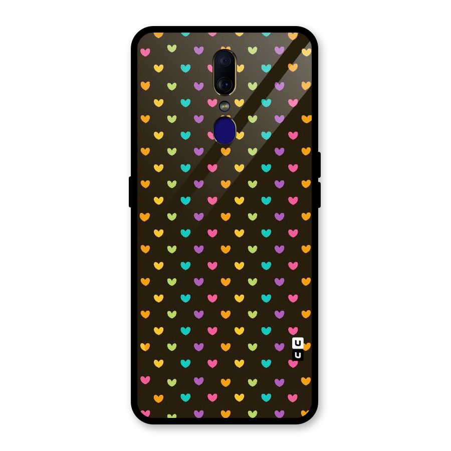 Rainbow Hearts Glass Back Case for Oppo F11