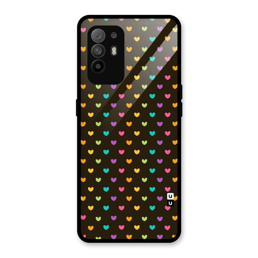 Rainbow Hearts Glass Back Case for Oppo F19 Pro Plus 5G