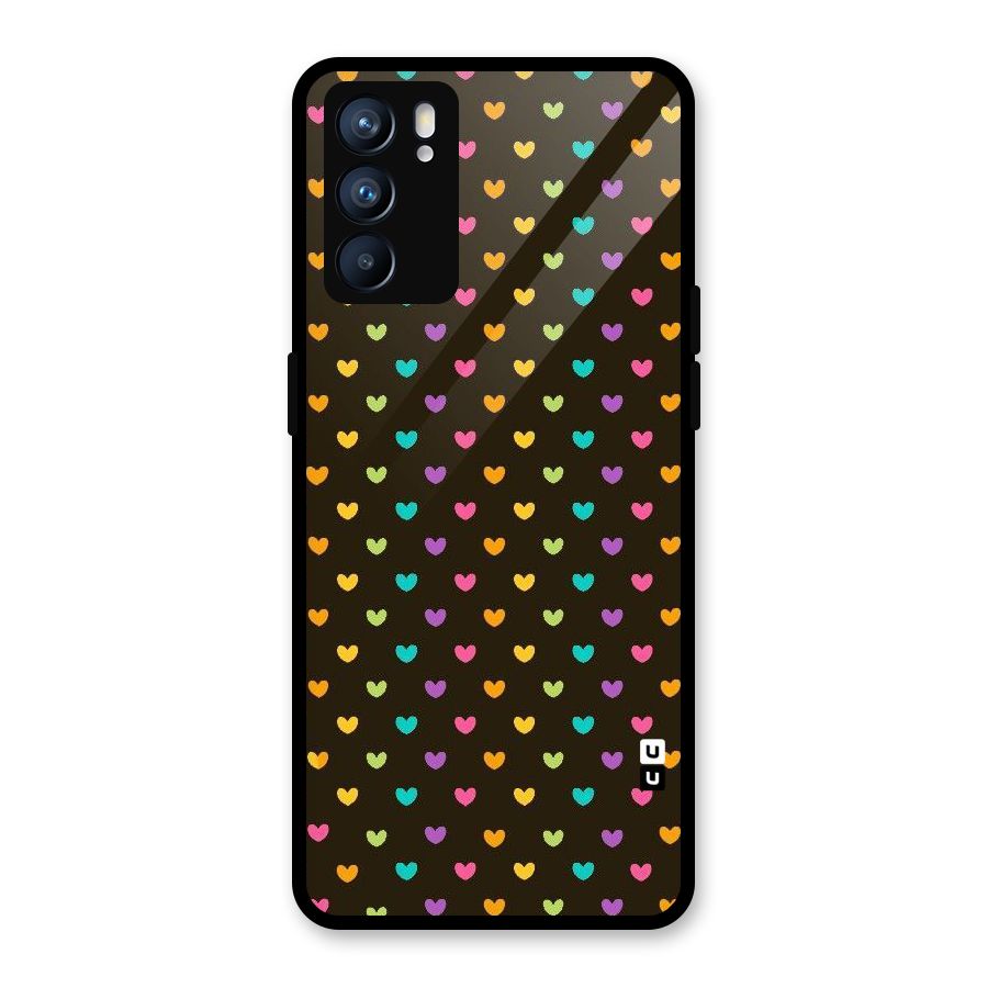 Rainbow Hearts Glass Back Case for Oppo Reno6 5G