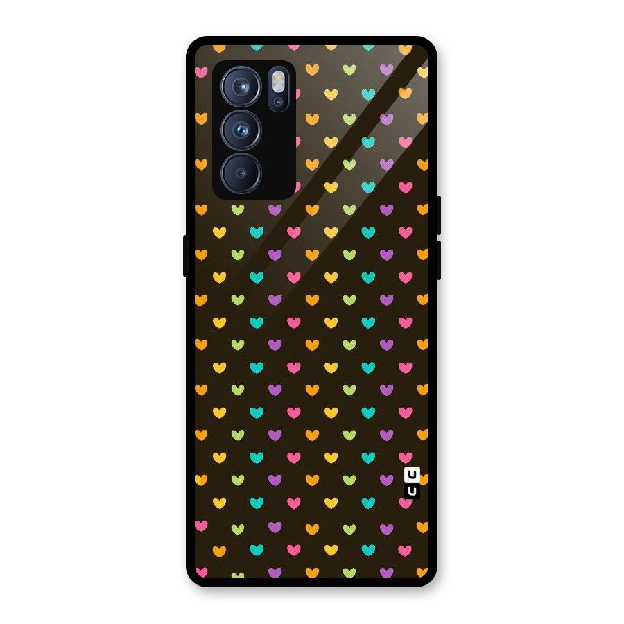 Rainbow Hearts Glass Back Case for Oppo Reno6 Pro 5G