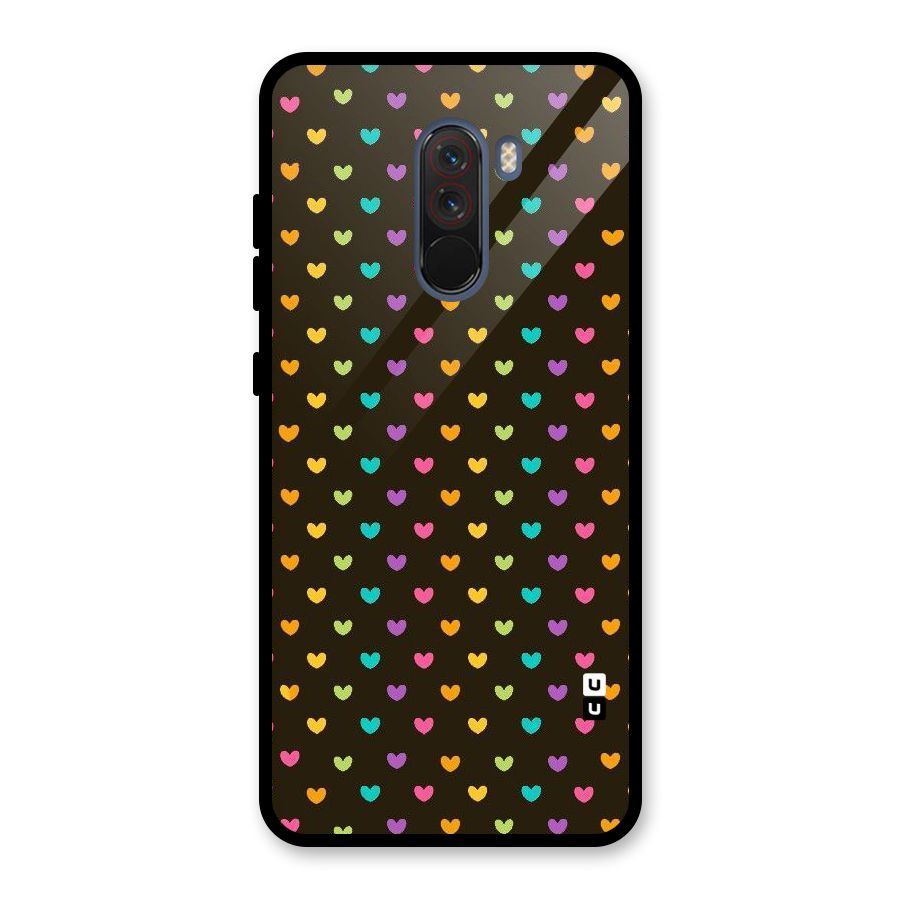 Rainbow Hearts Glass Back Case for Poco F1