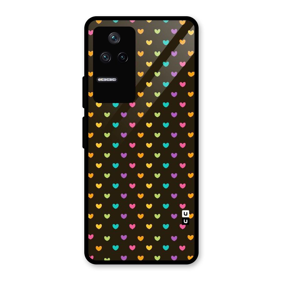 Rainbow Hearts Glass Back Case for Poco F4 5G