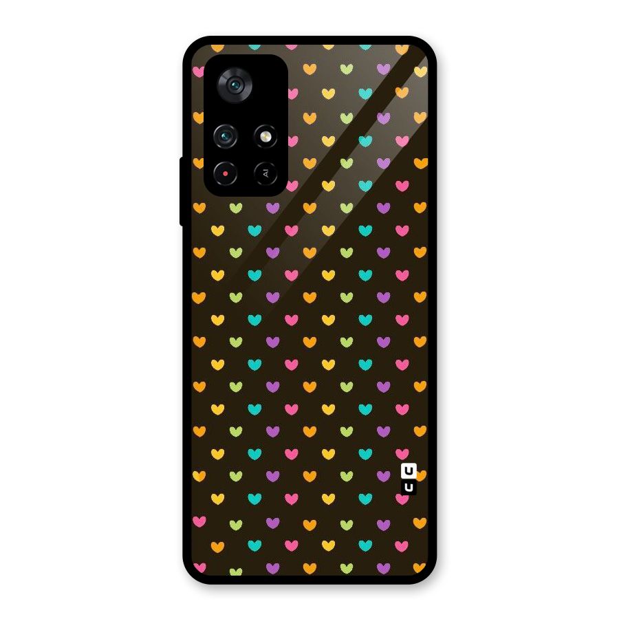 Rainbow Hearts Glass Back Case for Poco M4 Pro 5G