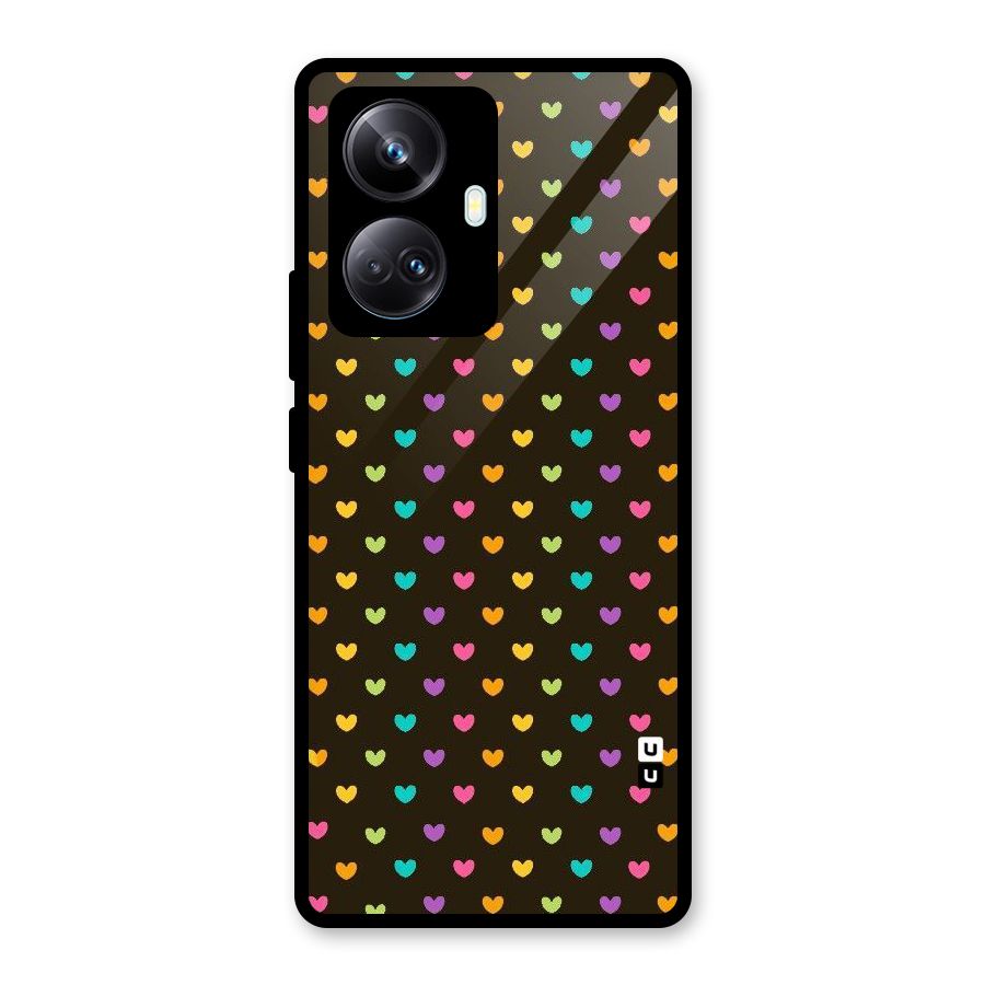 Rainbow Hearts Glass Back Case for Realme 10 Pro Plus