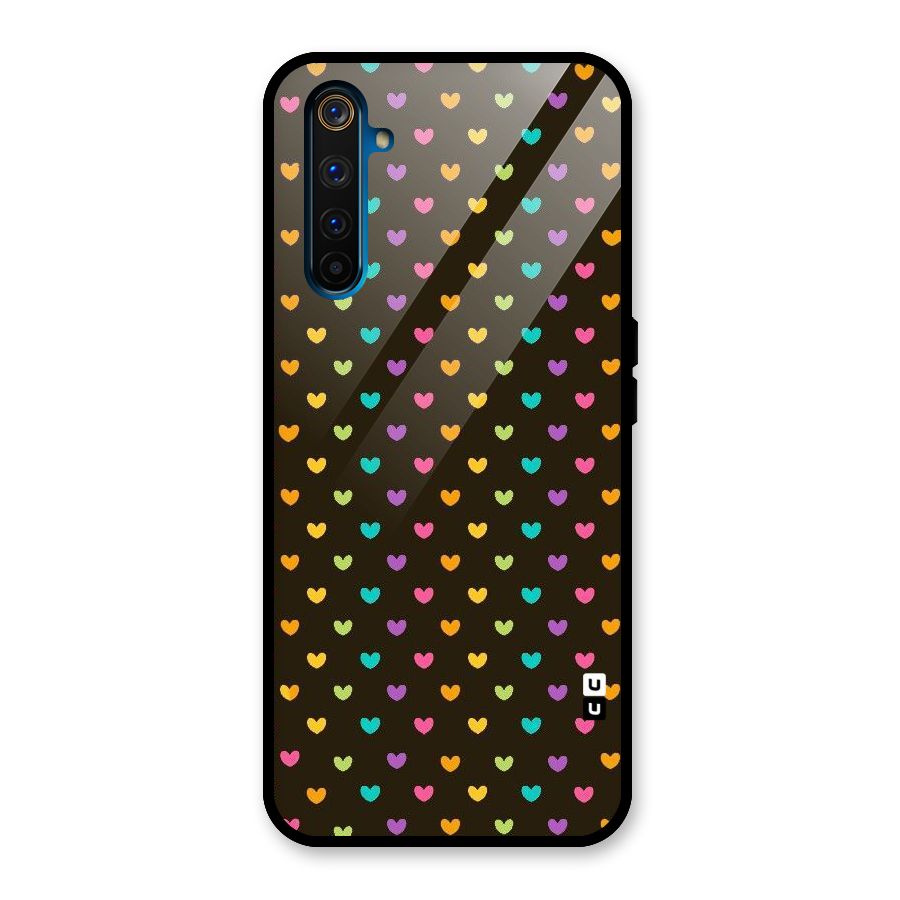 Rainbow Hearts Glass Back Case for Realme 6 Pro