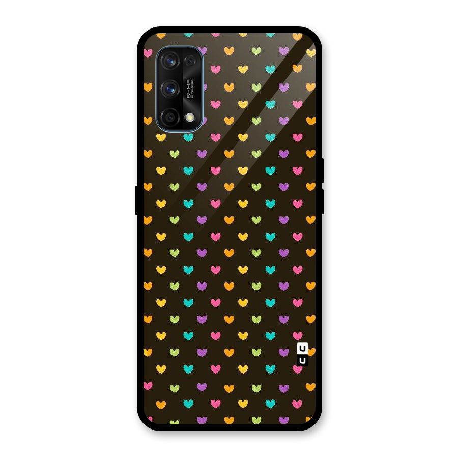 Rainbow Hearts Glass Back Case for Realme 7 Pro