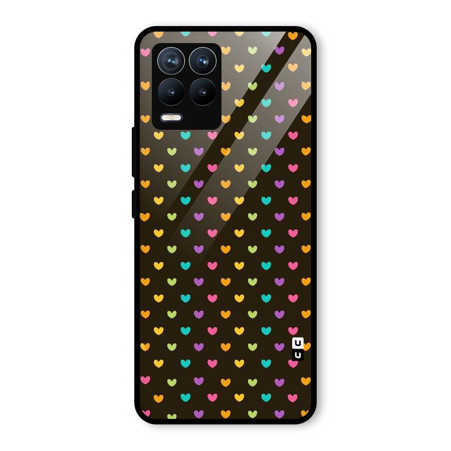 Rainbow Hearts Glass Back Case for Realme 8