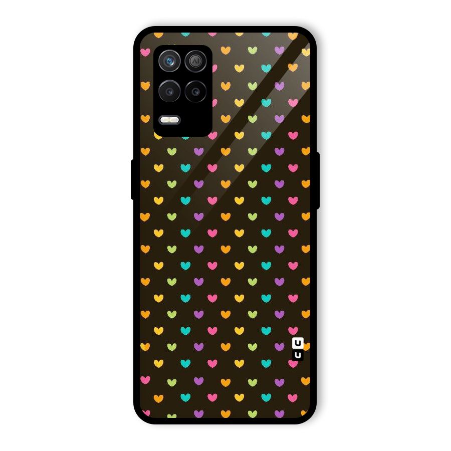 Rainbow Hearts Glass Back Case for Realme 8 5G