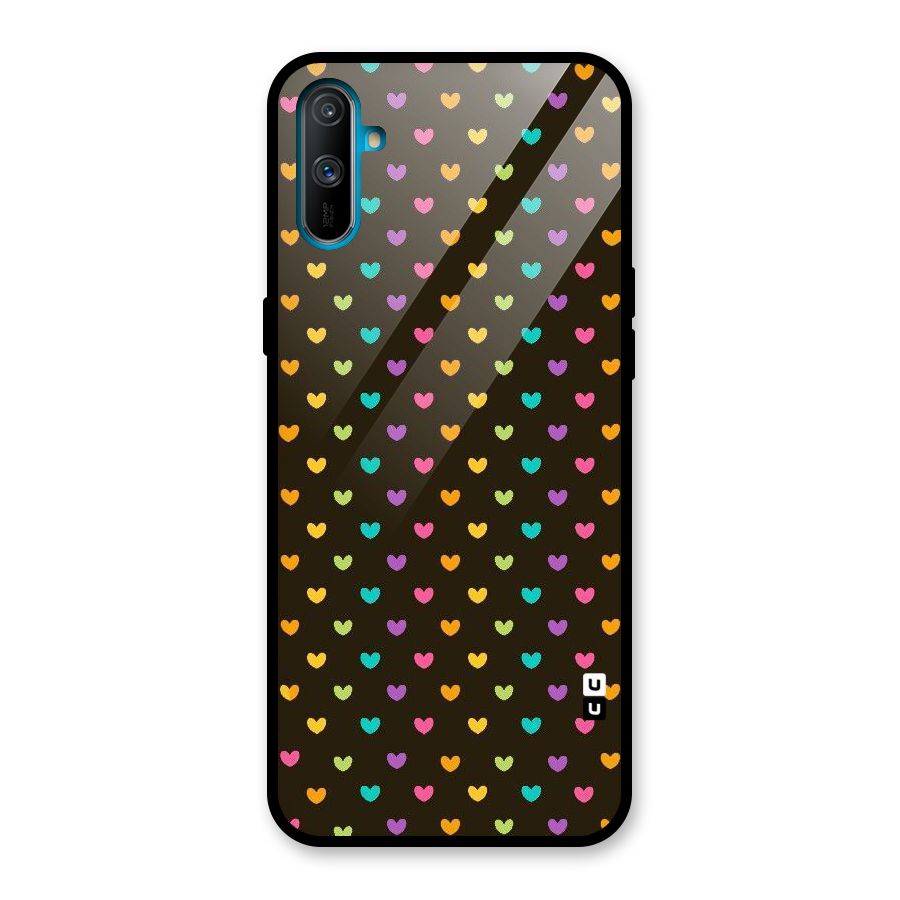 Rainbow Hearts Glass Back Case for Realme C3