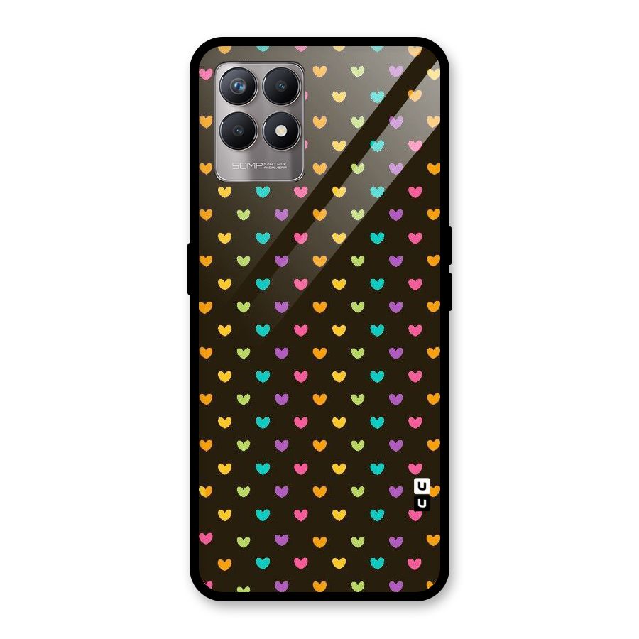 Rainbow Hearts Glass Back Case for Realme Narzo 50