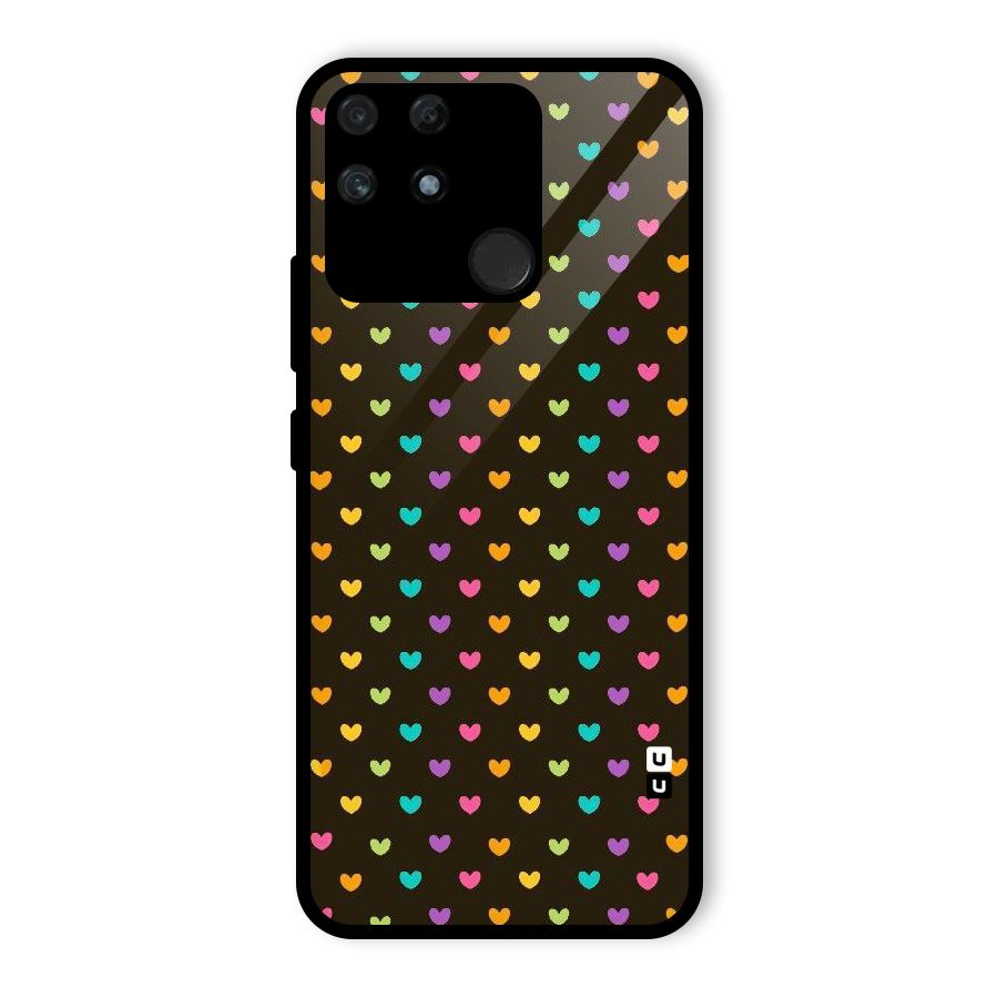 Rainbow Hearts Glass Back Case for Realme Narzo 50A