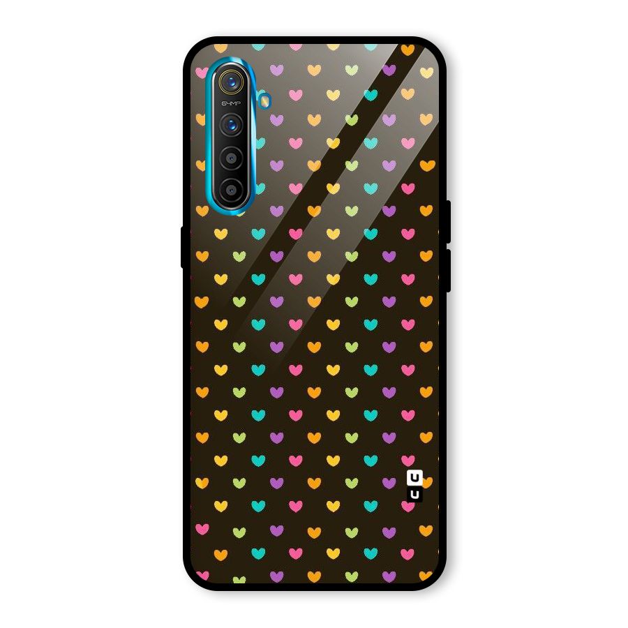 Rainbow Hearts Glass Back Case for Realme X2