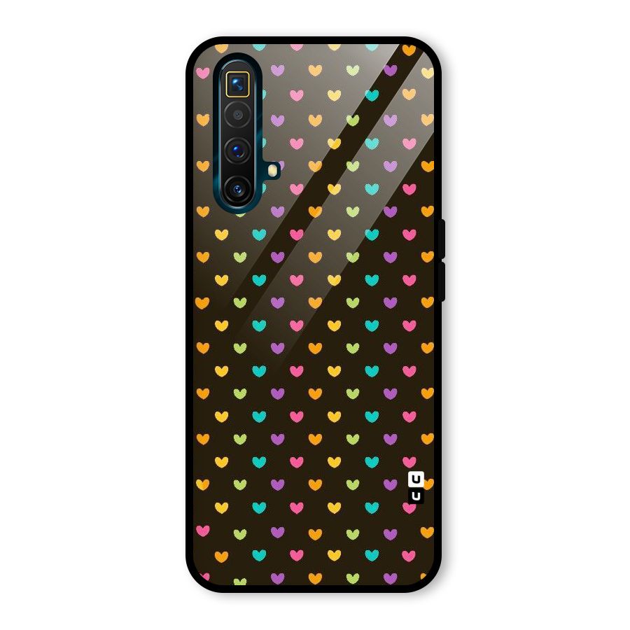 Rainbow Hearts Glass Back Case for Realme X3