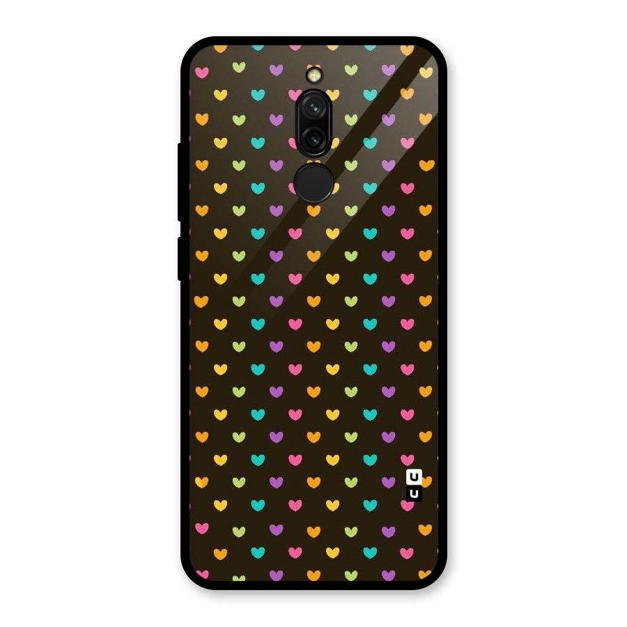 Rainbow Hearts Glass Back Case for Redmi 8
