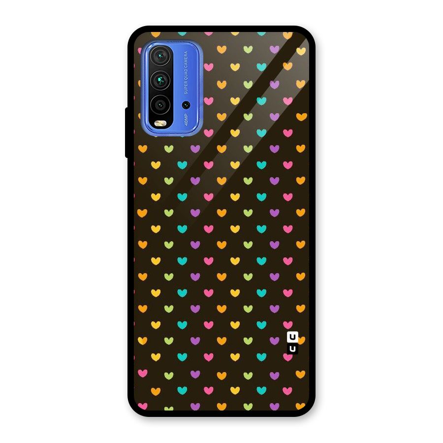 Rainbow Hearts Glass Back Case for Redmi 9 Power