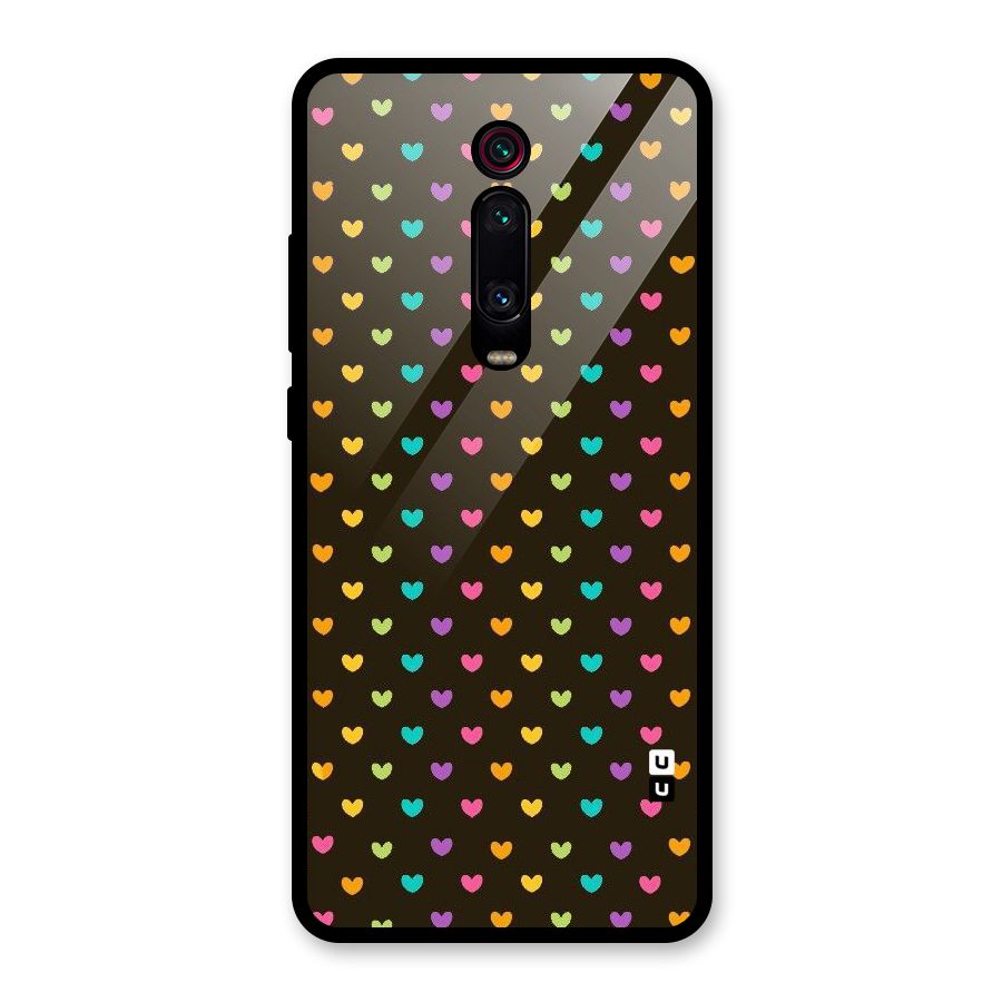 Rainbow Hearts Glass Back Case for Redmi K20
