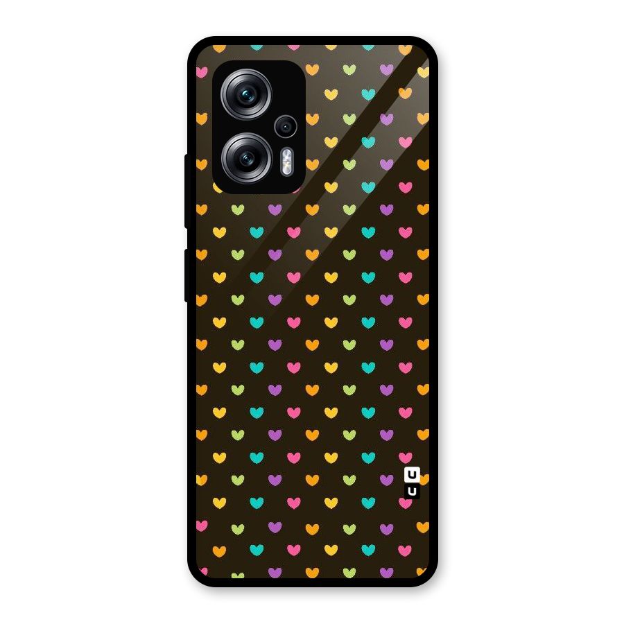 Rainbow Hearts Glass Back Case for Redmi K50i