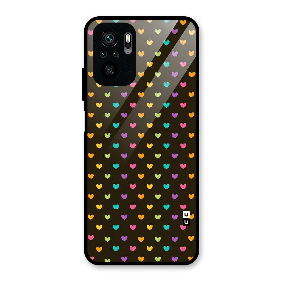 Rainbow Hearts Glass Back Case for Redmi Note 10S