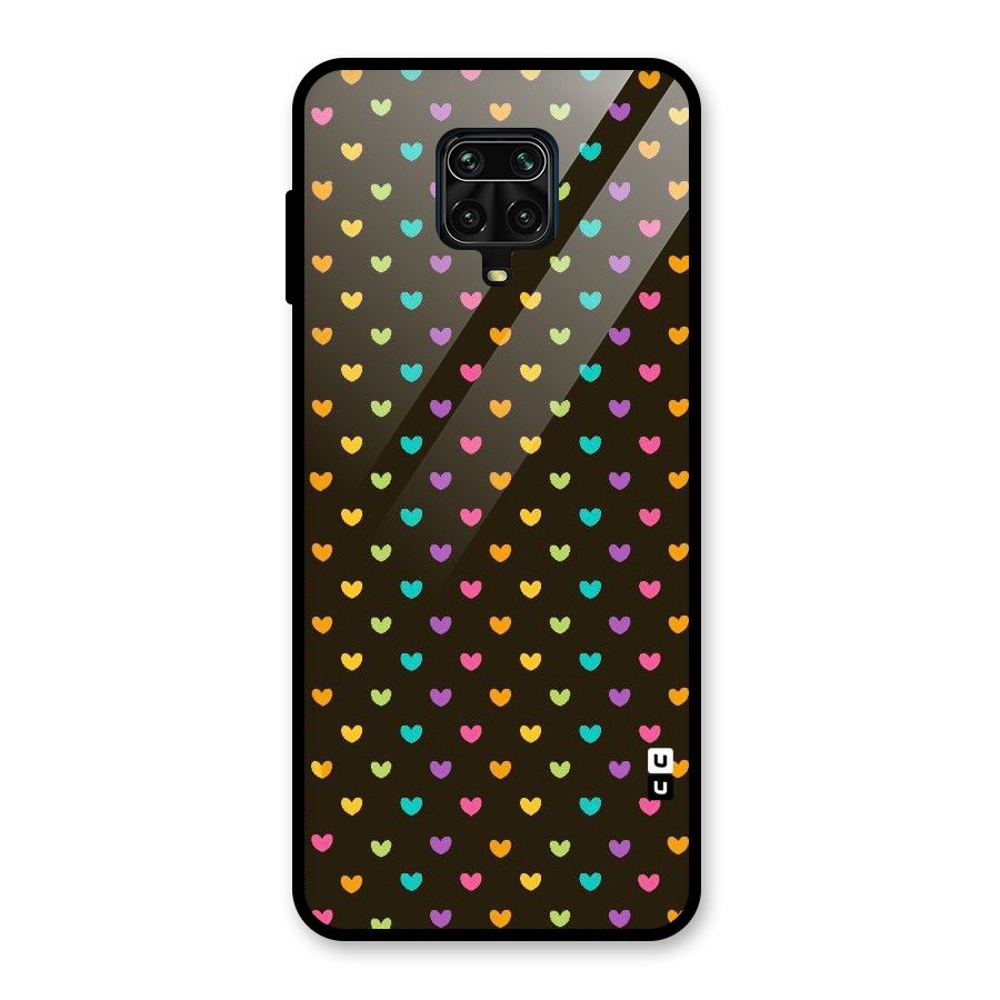 Rainbow Hearts Glass Back Case for Redmi Note 10 Lite