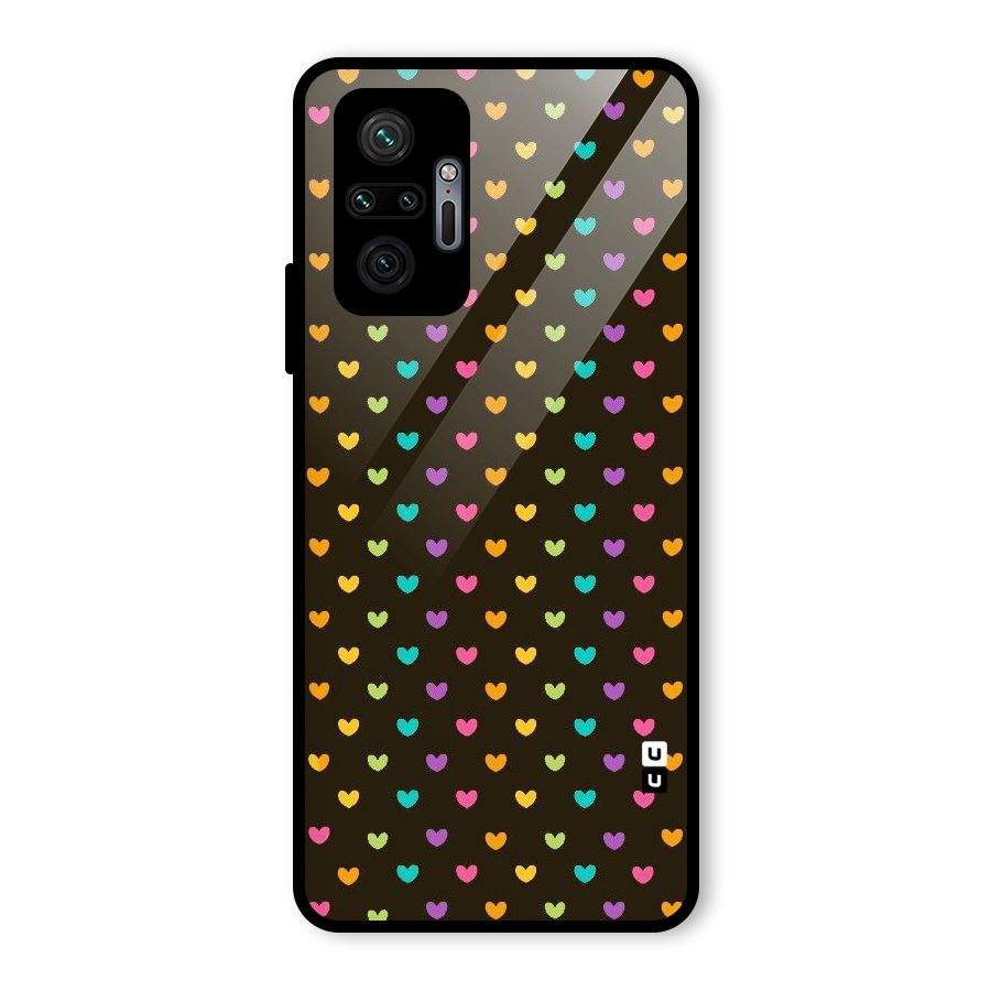 Rainbow Hearts Glass Back Case for Redmi Note 10 Pro